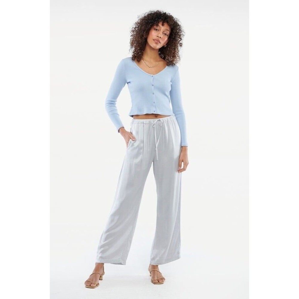 Lacuasa Anthropologie Silver grey Rio Pant Bowie Size M
